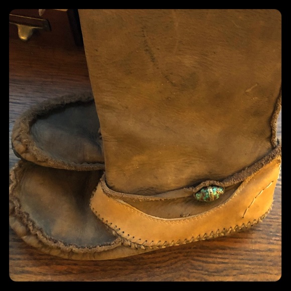 handmade leather moccasin boots